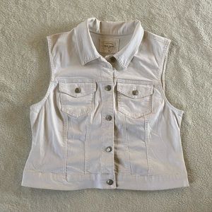 White Jean Vest